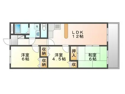 エバーグリーン東古松(3LDK/3階)の間取り写真