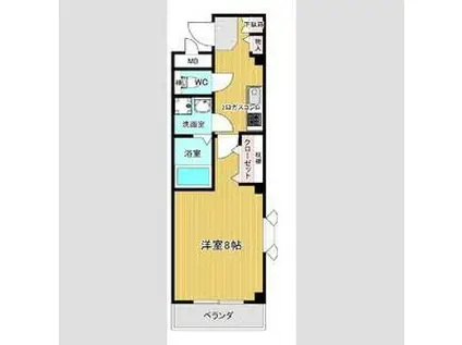 リバーサイド シェル(1K/1階)の間取り写真