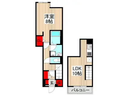 フェリシア(1LDK/1階)の間取り写真