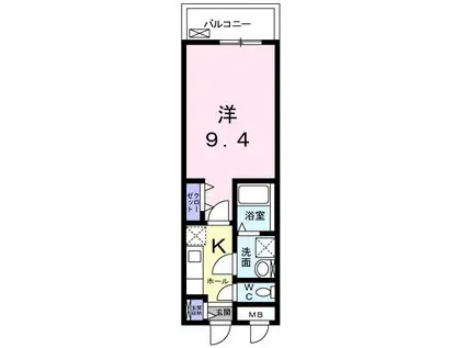 アルページュ伊賀(1K/2階)の間取り写真