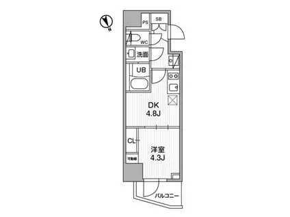 SYFORME江戸川橋 シーフォルム江戸川橋(1DK/4階)の間取り写真