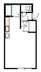 ひまわり(ワンルーム/2階)の間取り写真