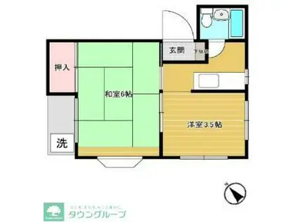 第二千種ビル(2K/3階)の間取り写真