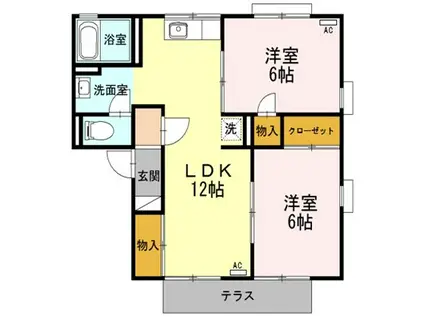 セジュール I(2LDK/2階)の間取り写真