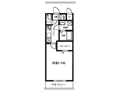 エスパシオ(1K/2階)の間取り写真