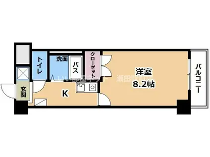 クレスト草津(1K/4階)の間取り写真