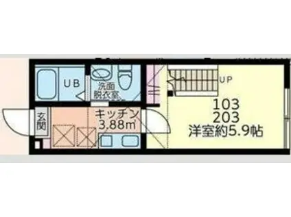 ショコラ BASE(1K/2階)の間取り写真