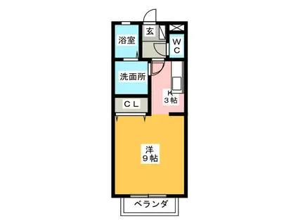 佐藤壱番館(1K/1階)の間取り写真