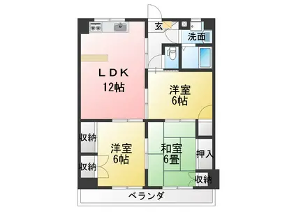 リベラール日永(3LDK/2階)の間取り写真