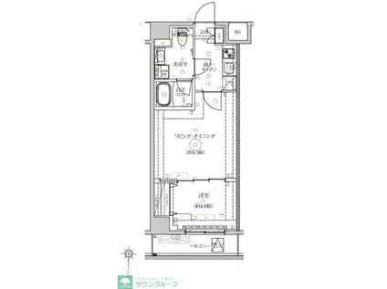 ベルシードアルファ押上イースト(1DK/3階)の間取り写真