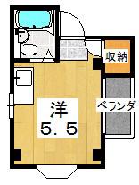 レオハイム星ヶ丘(ワンルーム/3階)の間取り写真