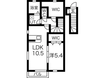 LYNX(1LDK/2階)の間取り写真
