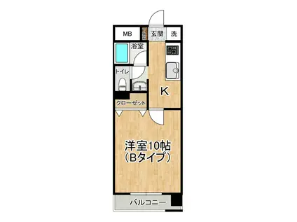 グレース春日3(1K/2階)の間取り写真