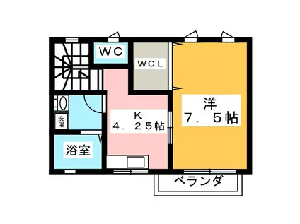 レスピディーザ(1K/2階)の間取り写真