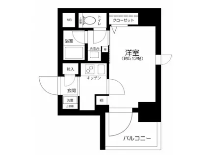 グランジット千代田水道橋(1K/9階)の間取り写真