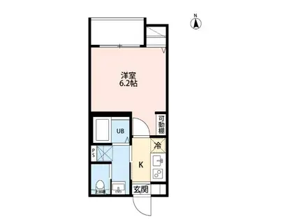 ROBOT HOME下赤塚II(1K/1階)の間取り写真