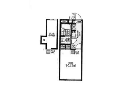 レオパレスライフ I(1K/1階)の間取り写真