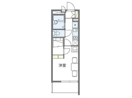 レオパレスOHYATO II(1K/3階)の間取り写真