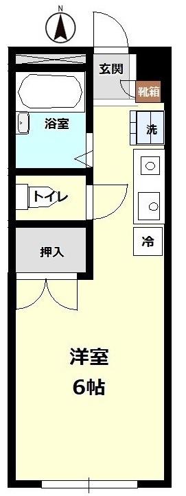 エステートピア C(ワンルーム/2階)の間取り写真