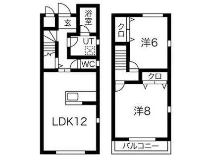 スマイルM&E 東館(2LDK/1階)の間取り写真