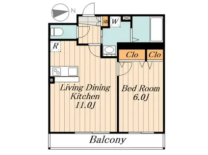 豊島区池袋本町1丁目PJ(1LDK/2階)の間取り写真