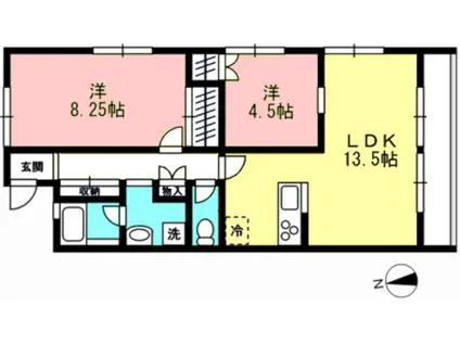 グレースハウス(2LDK/2階)の間取り写真