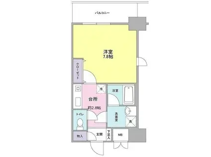 セレーノ品川(1K/2階)の間取り写真