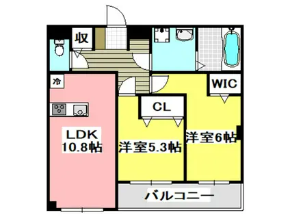 ブランキューブ南摂津(2LDK/3階)の間取り写真