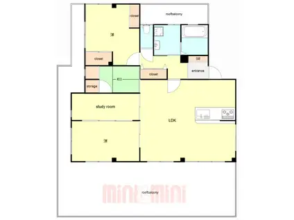 ジュネス甲東伍番館(3SLDK/3階)の間取り写真