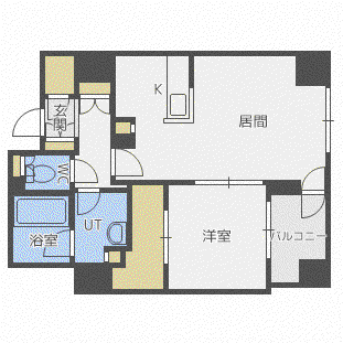 プライムメゾン南2条(1LDK/7階)の間取り写真