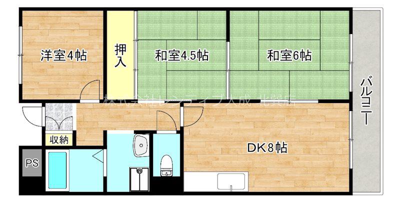 レクシア布施(3DK/5階)の間取り写真