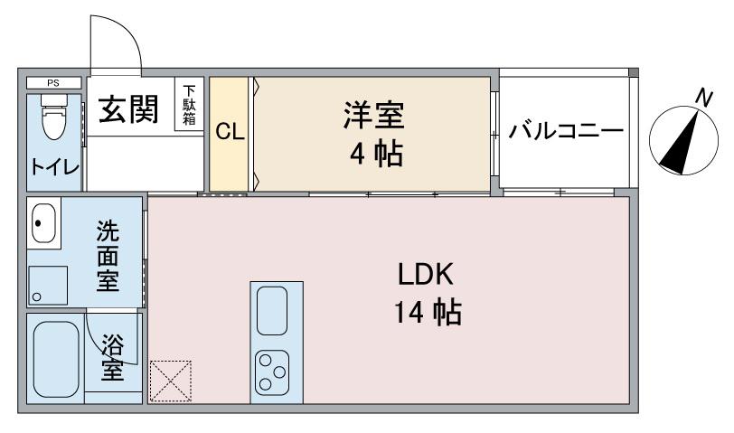 エテルナ山之手(1LDK/3階)の間取り写真