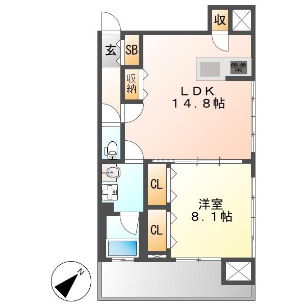 さくらHILLS ROKUBAN PLATINUM RESIDENCE(1LDK/9階)の間取り写真