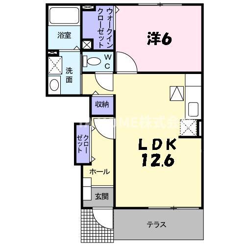 メゾン・ヌーベルA-I(1LDK/1階)の間取り写真