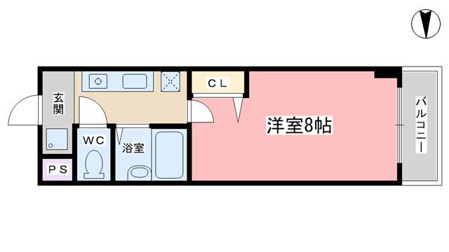ピアプレミール(1K/2階)の間取り写真