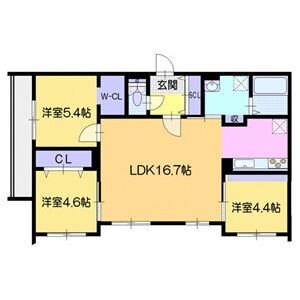 MJクレスト元町(3LDK/4階)の間取り写真