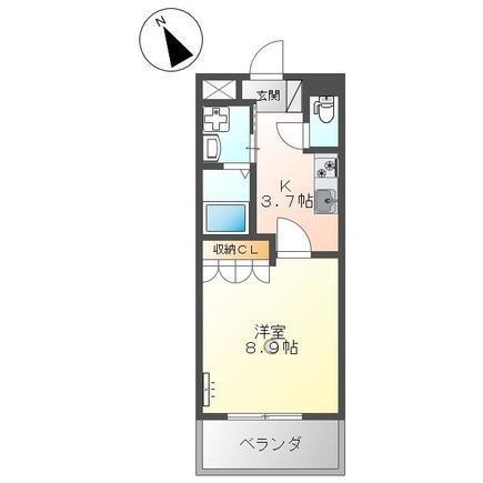 メゾン ラメール(1K/2階)の間取り写真