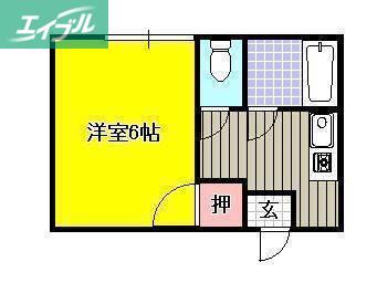 茅野ビル(1K/3階)の間取り写真