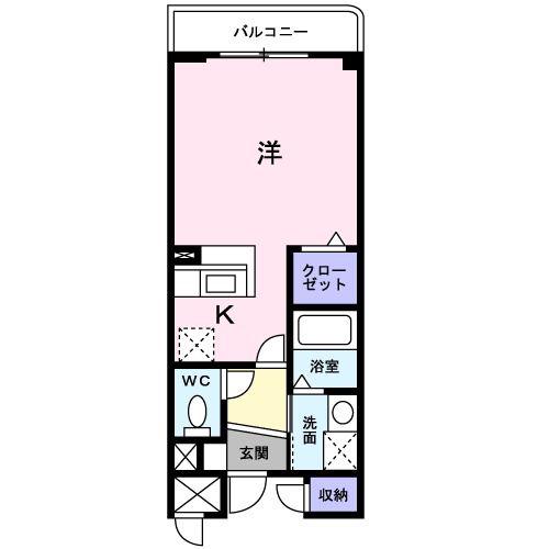 ユノディエール(ワンルーム/3階)の間取り写真