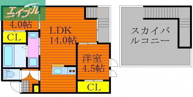 GRANDTIC GLORYI(2LDK/2階)の間取り写真