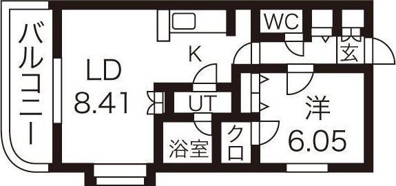 ブラン ポミエ BRUN POMMIER(1LDK/1階)の間取り写真