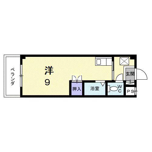 レジデンス家久(ワンルーム/4階)の間取り写真