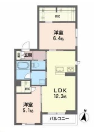 シャーメゾンアムール(2LDK/3階)の間取り写真
