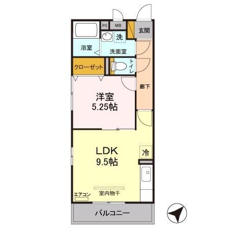 カインドコープII(1LDK/1階)の間取り写真