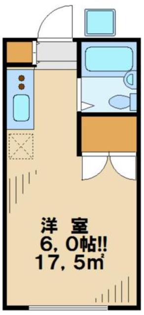 コーポ入江(ワンルーム/2階)の間取り写真