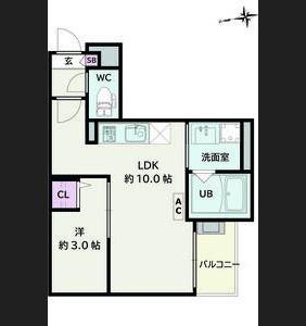 JACK KORAKUII(1LDK/3階)の間取り写真