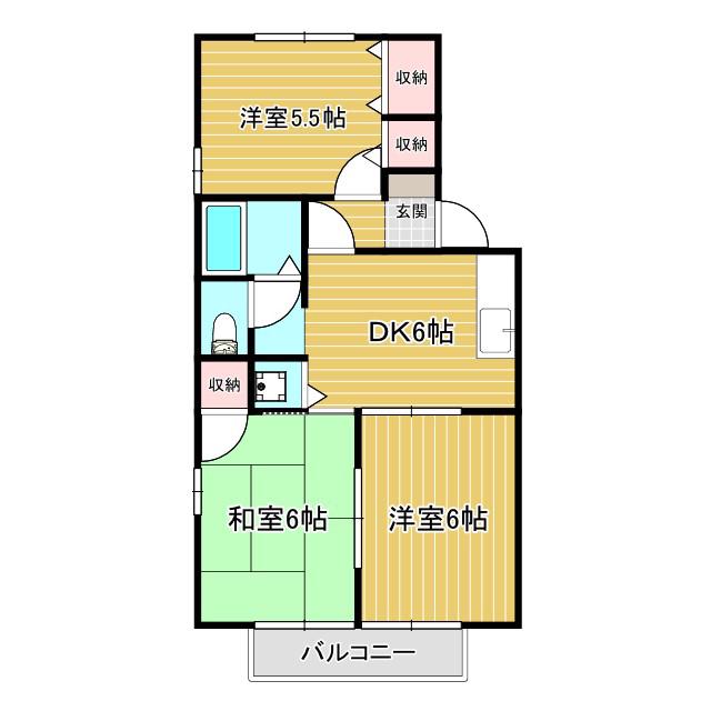 シャルマンイワイ(3DK/1階)の間取り写真