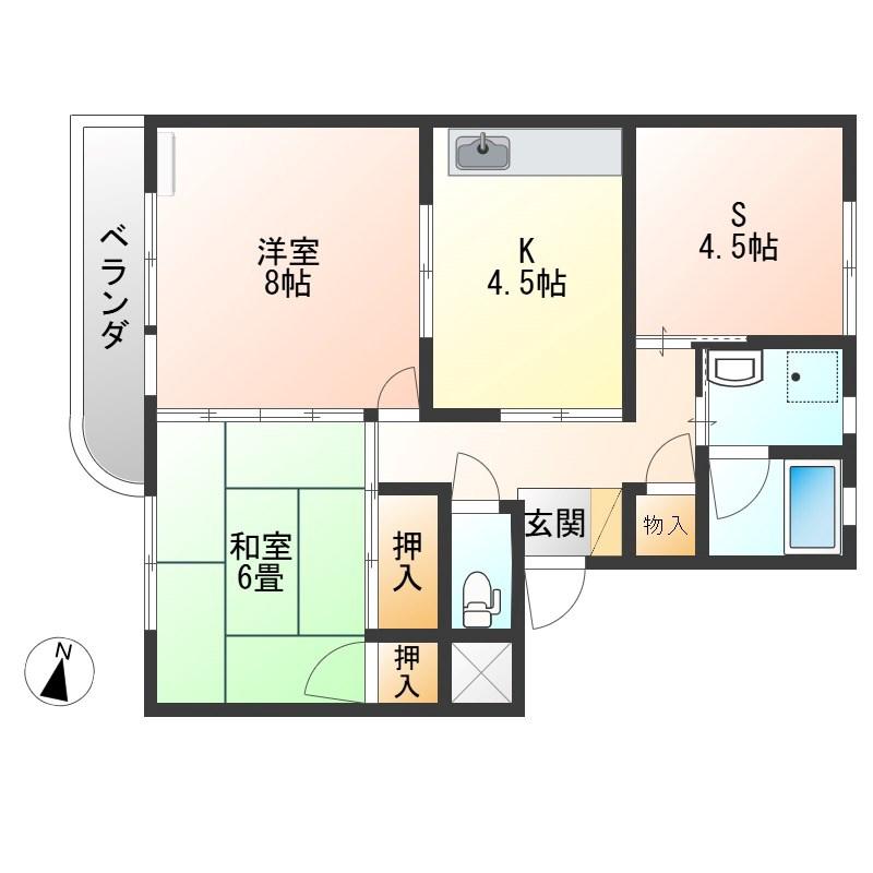 清住ハイツ(2SK/2階)の間取り写真