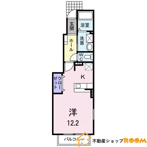 すいふようA(1K/1階)の間取り写真