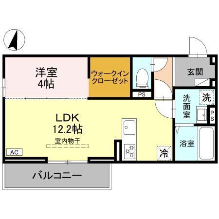 SOPHIA II B(1LDK/1階)の間取り写真